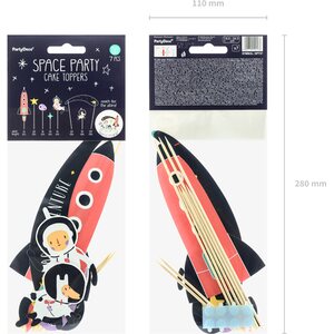 Cake topper  Space, 9.5-24.5cm: 1pkt/7pc.