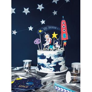 Cake topper  Space, 9.5-24.5cm: 1pkt/7pc.