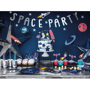 Cake topper  Space, 9.5-24.5cm: 1pkt/7pc.