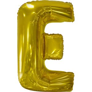 Large Letter E Gold Foil Balloon N34 Packaged 88 cm x 56 cm