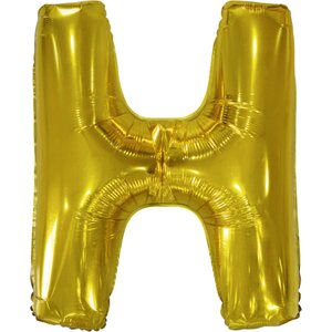 Large Letter H Gold Foil Balloon N34 Packaged 85 cm x 67 cm
