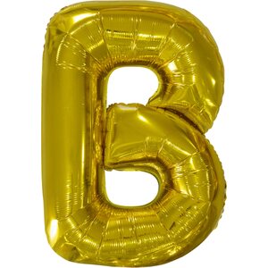 Large Letter B Gold Foil Balloon N34 Packaged 84 cm x 59 cm