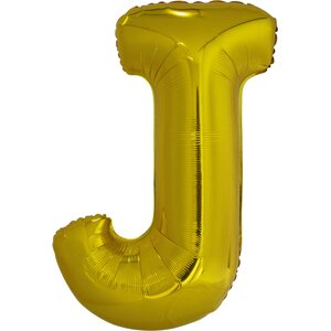 Large Letter J Gold Foil Balloon N34 Packaged 84 cm x 58 cm
