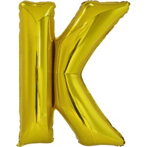 Large Letter K Gold Foil Balloon N34 Packaged 85 cm x 63 cm