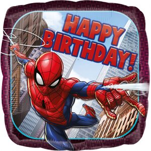 Spider-Man Happy Birthday neliö tavallinen foliopallo