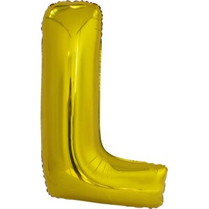 Large Letter L Gold Foil Balloon N34 Packaged 85 cm x 56 cm