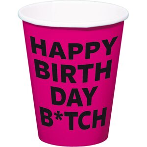 Pahvimuki Happy Birthday Bitch 350 ml 8 kpl/pkt