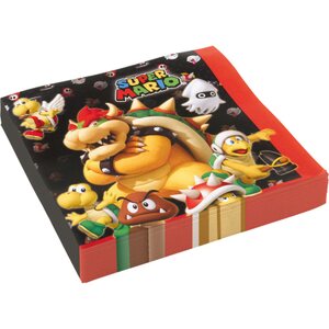 Super Mario suuri lautasliina 33 x 33 cm 20 kpl/pkt