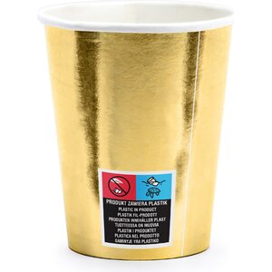 Pahvimuki Happy New Year, kulta, 220 ml 6 kpl/pkt
