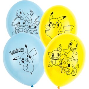 6 Latex Balloons Pokémon 27.5 cm / 11"