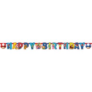 Super Mario Happy Birthday -banneri 190 x 15 cm