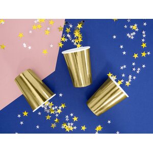 Cups, gold, 220ml:  1pkt/6pc.