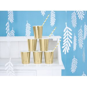 Cups, gold, 220ml:  1pkt/6pc.