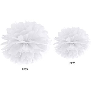 Tissue paper Pompom, white, 25cm
