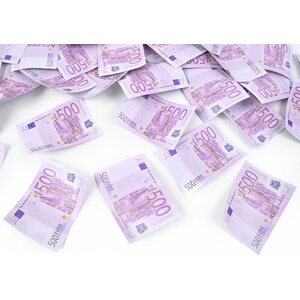 Confetti cannon with 500 euro banknotes, mix, 60cm