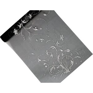 Printed Organza, black, 0.36 x 9m