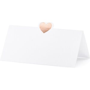 Paikkakortti sydän ruusukulta 10 x 5 cm 10 kpl/pkt