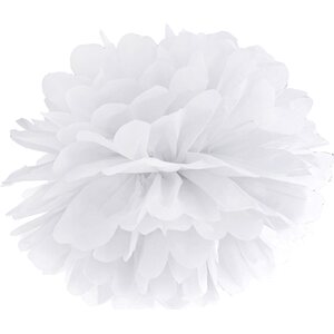 Tissue paper Pompom, white, 35cm .