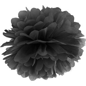 Tissue paper Pompom, black, 25cm .