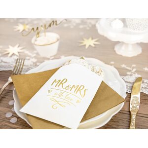 Paper treat bags Mr&Mrs, 13x16.5cm:  1pkt/6pc.