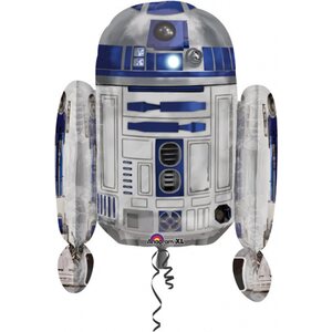 R2-D2 moniosainen XL-muotofoliopallo 55 x 66 cm