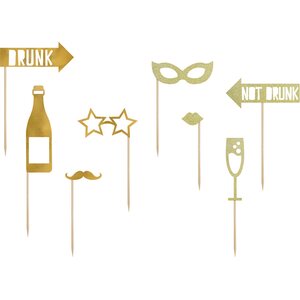 Photo props Let's Celebrate, mix, gold 1pkt/8pc.