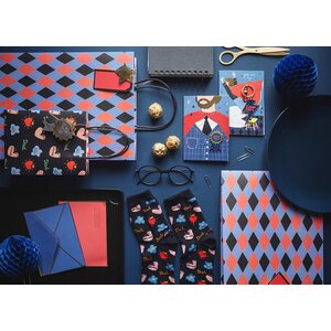 Gift bag Rhombuses, mix, 10x24x32 cm
