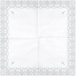 Napkins First Communion - Ornament, 33x33cm, silver