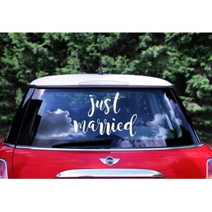 Wedding day car sticker - Just married, 33x45cm