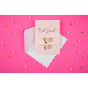 Onnittelukortti rannekorulla Best Friends 10,5 x 14,8 cm