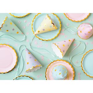 Party hats Stars, mix, 14.5cm 1pkt/6pc