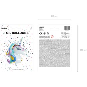 Foil balloon Unicorn, 73x90cm, mix