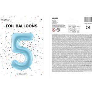 Numerofolio 5, vaaleansininen 86 cm