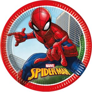 Suuri pahvilautanen Spiderman 23 cm 8 kpl/pkt
