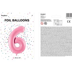 Numerofolio 6, vaaleanpunainen 86 cm