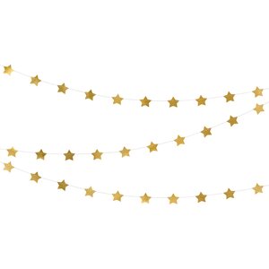 Garland Stars, gold, 3.6m