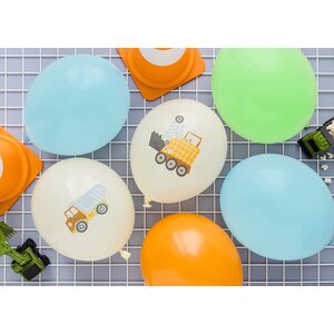 Balloons 30 cm, Construction vehicles, Pastel Light Cream: 1pkt/6pc.
