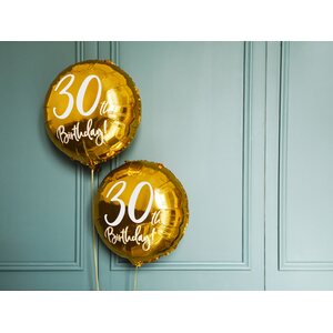 30th Birthday tavallinen foliopallo kulta 45 cm