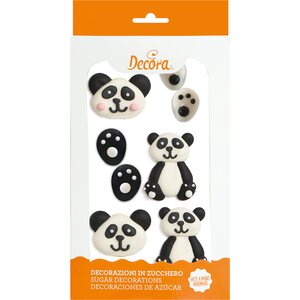 Decora 8 PANDA SUGAR DECORATIONS