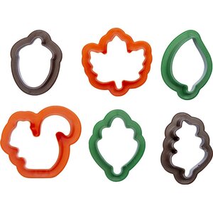 Decora AUTUMN LEAVES MINI PLASTIC COOKIE CUTTERS SET OF 6