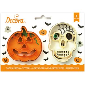 Decora keksimuotti pääkallo ja kurpitsa halloween 2 kpl/pkt