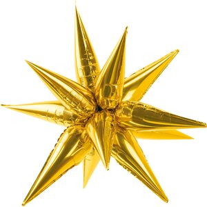 3D-muotofoliopallo Tähti, 95 cm, kulta
