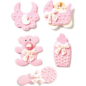 Decora 5 SUGAR DECORATION BABY NURSERY PINK