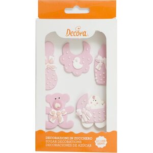 Decora 5 SUGAR DECORATION BABY NURSERY PINK