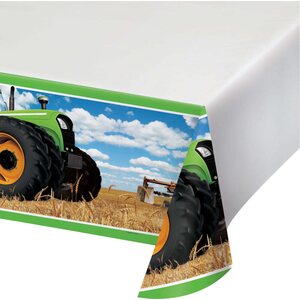 Tractor Time Plastic Tablecover Border Print