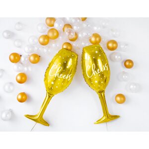Muotofolio Shampanjalasi Cheers, kulta 28 x 80cm