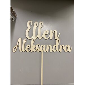 Puinen kakunkoriste omalla tekstillä 2 riviä