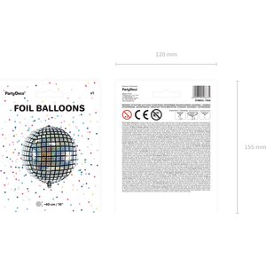 Foil Balloon Disco Ball, 40cm