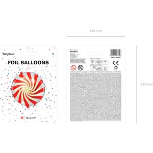 Tavallinen foliopallo karamelli, 35 cm, punainen