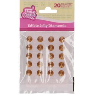 FunCakes FunCakes Edible Jelly Diamonds Pearl Gold pk/20